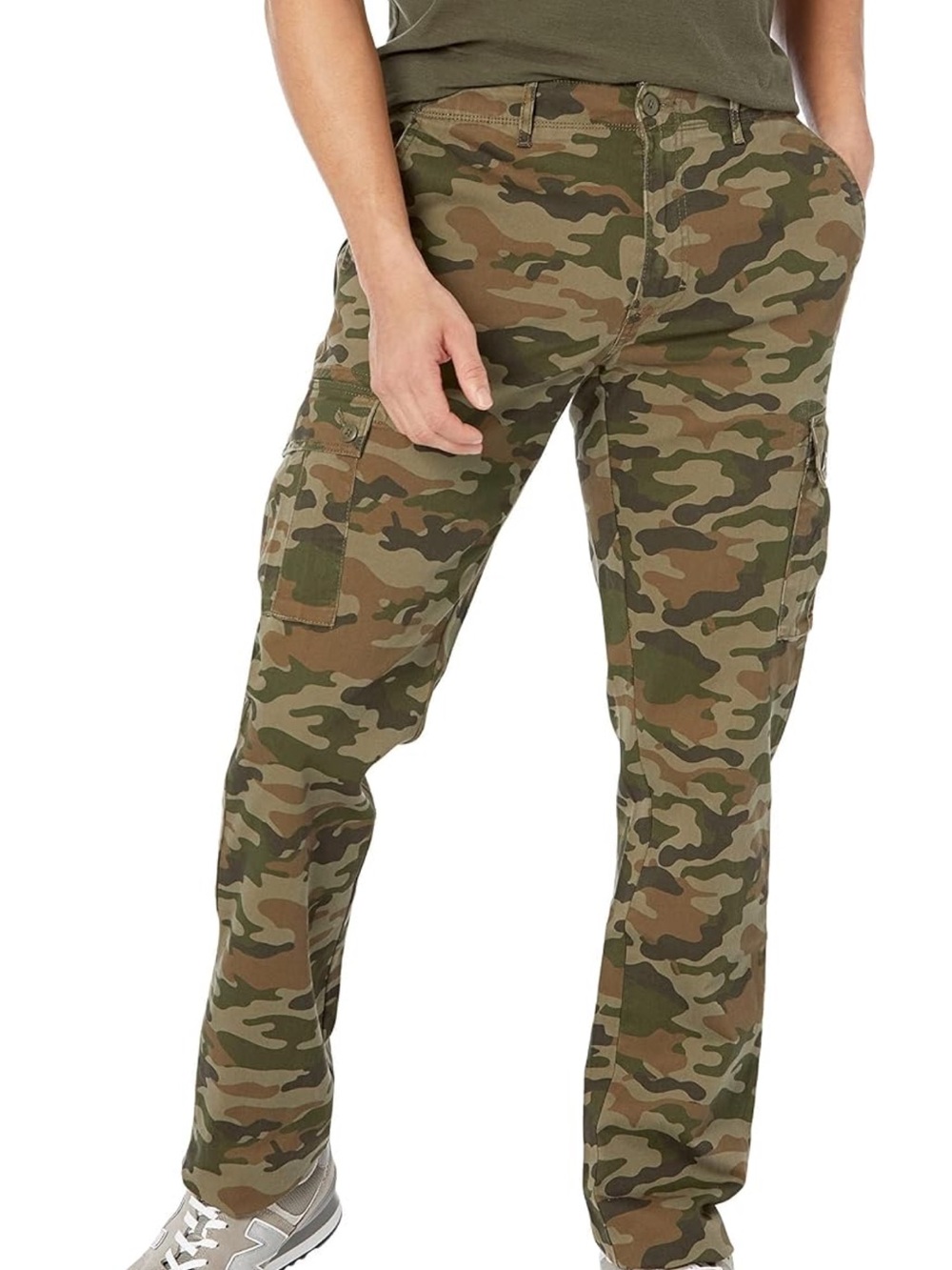 Lot of 3 Amazon Essentials Men's Cargo Pants: Camo / Olive / Khaki